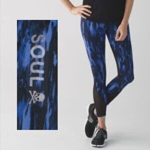 Lululemon x Soul Cycle All Meshed Up 7/8 Tight w/Skull Painted Animal Print  10